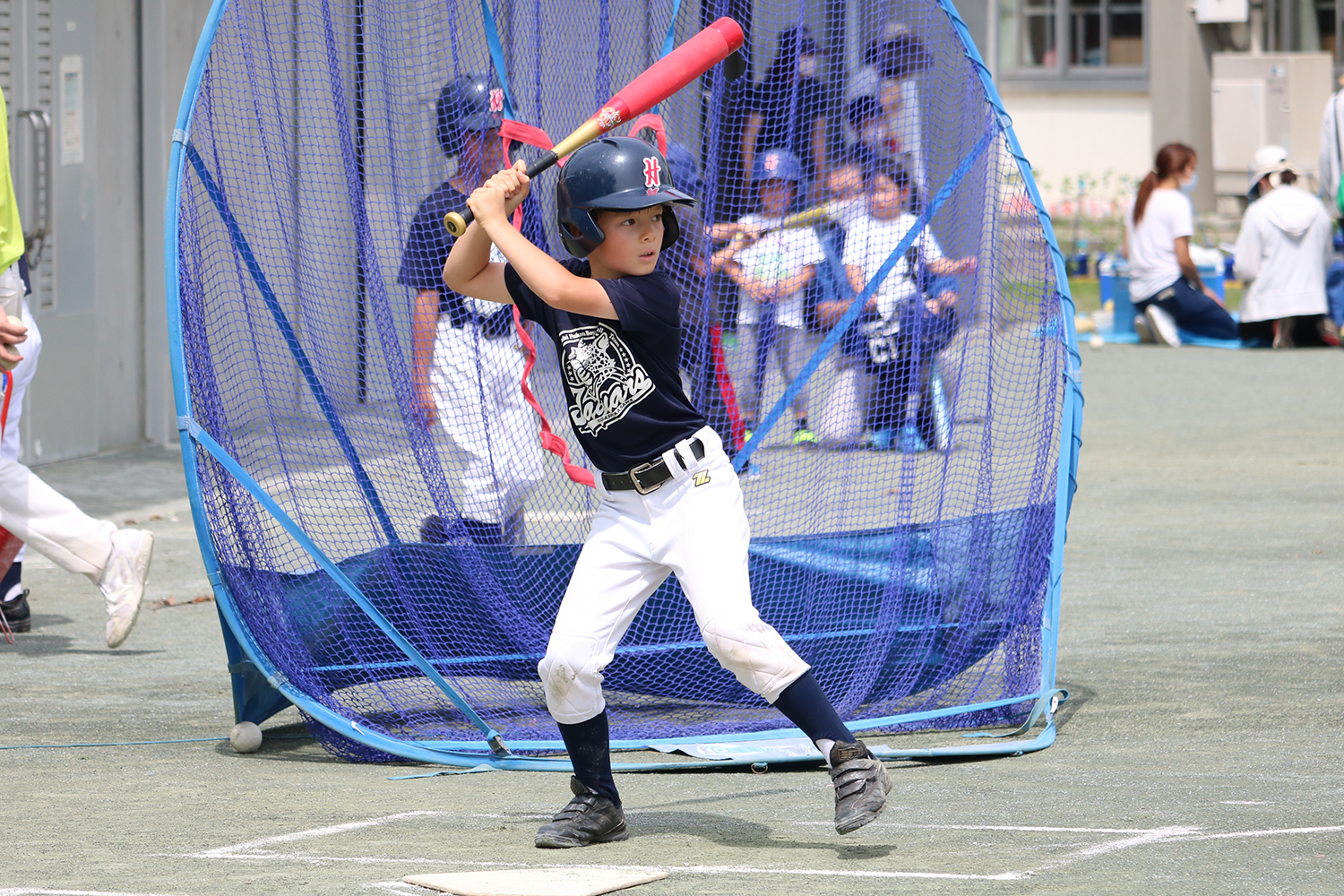 校庭での練習のひとこま